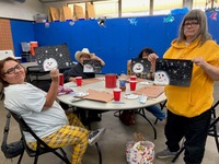 Group of women making posters