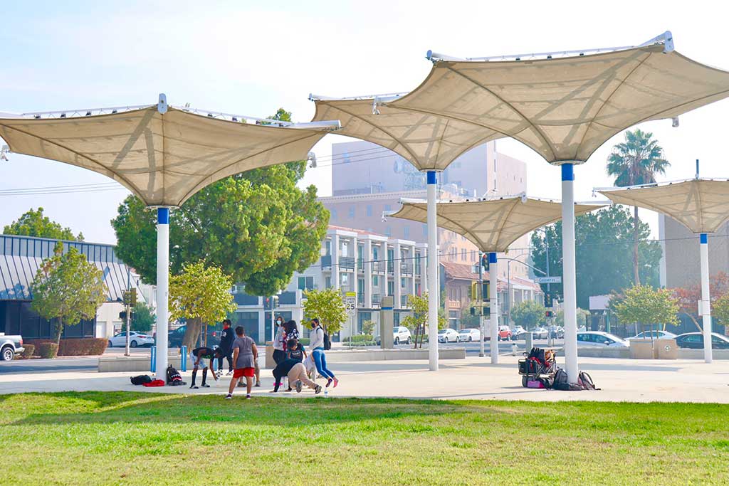 Park with people playing