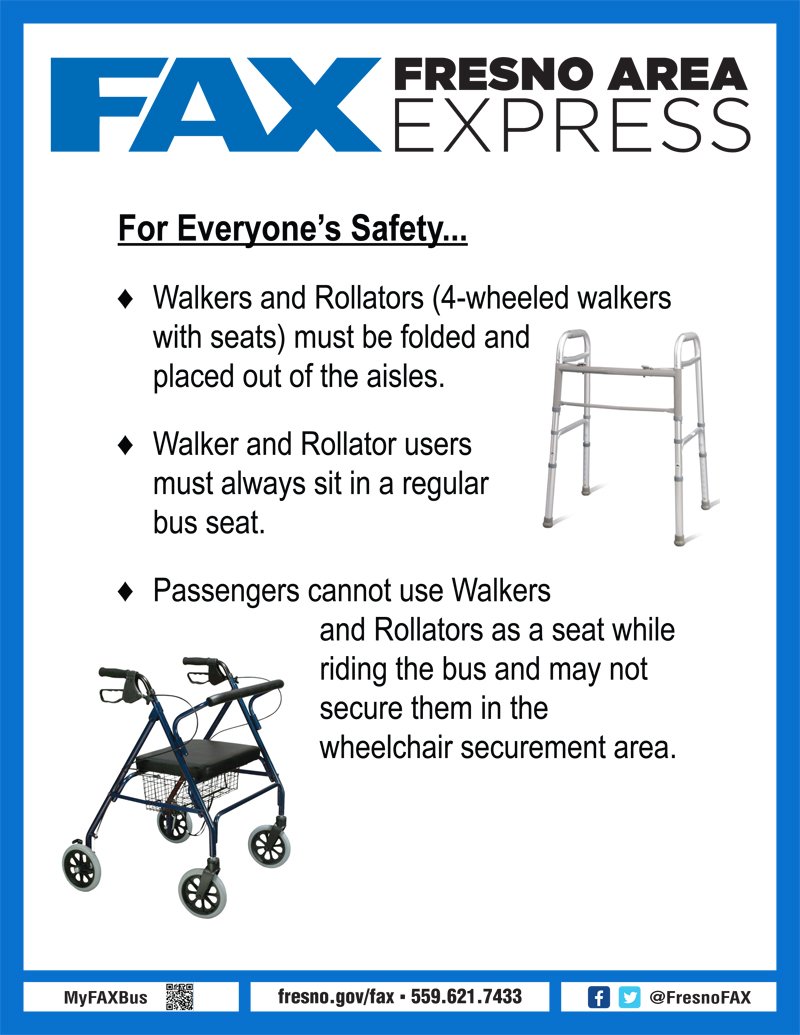 FAX Policy Regarding Walkers and Rollators on FAX buses