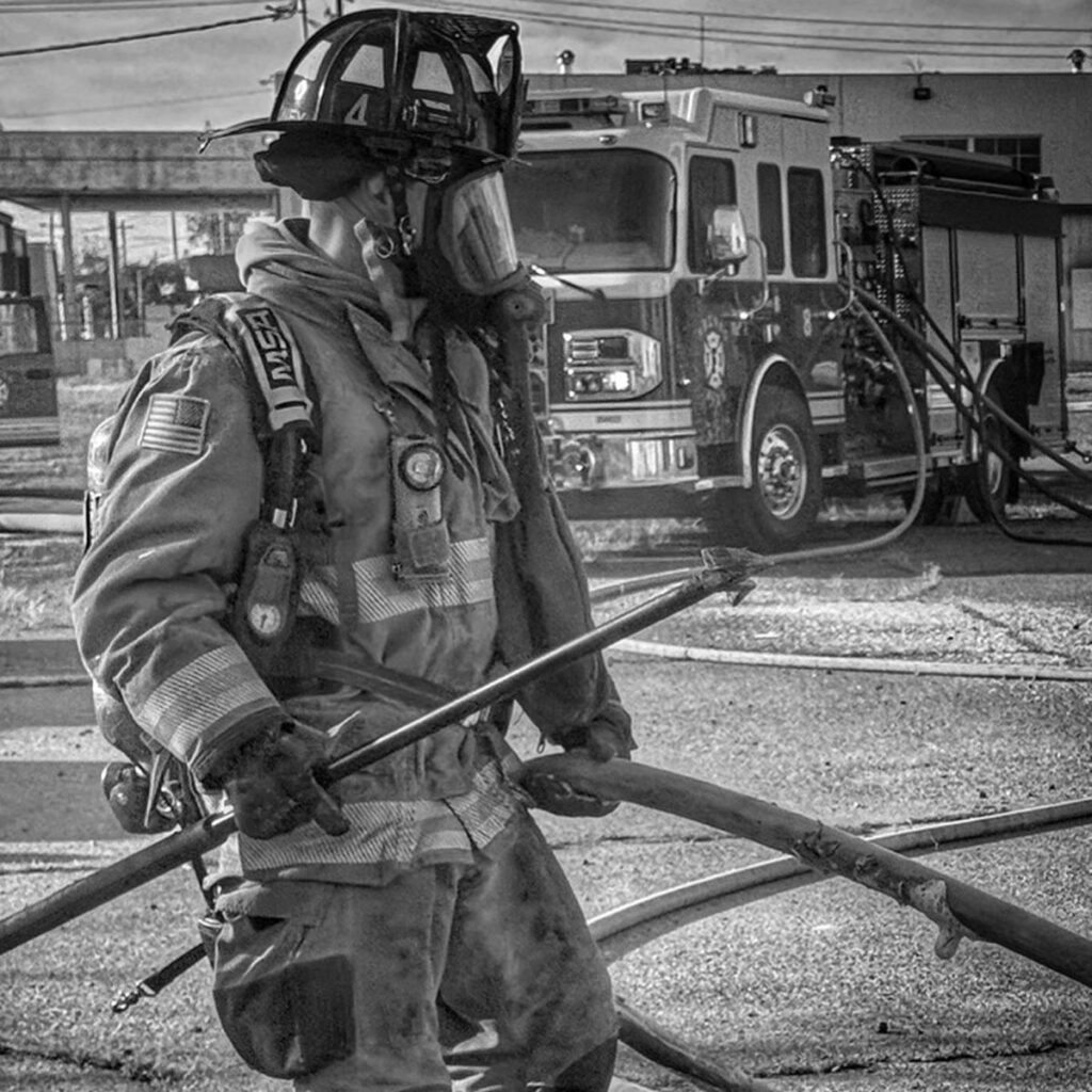 Firefighter at Fire Scene