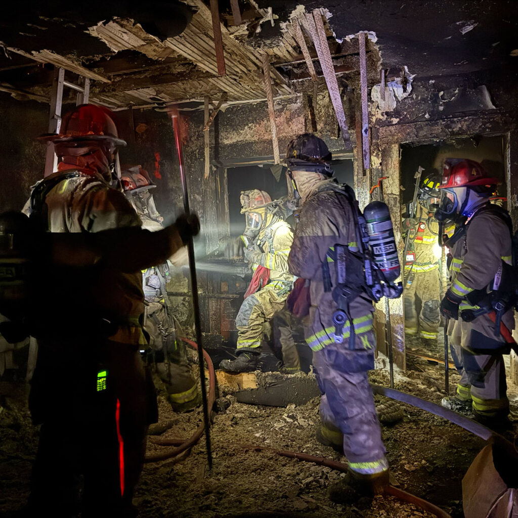 Overhaul Following Residential Fire