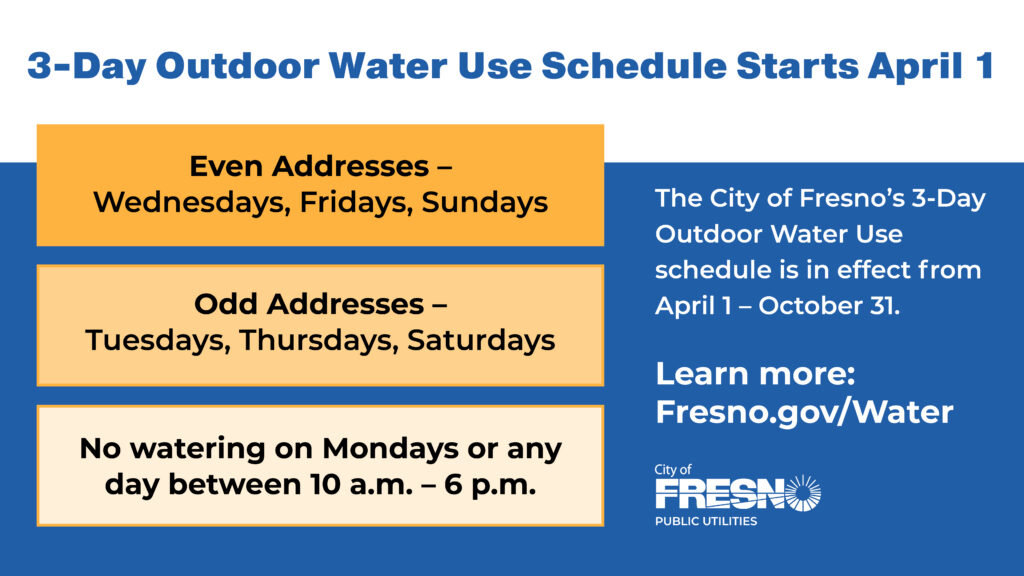 3-Day Outdoor Water Use Schedule