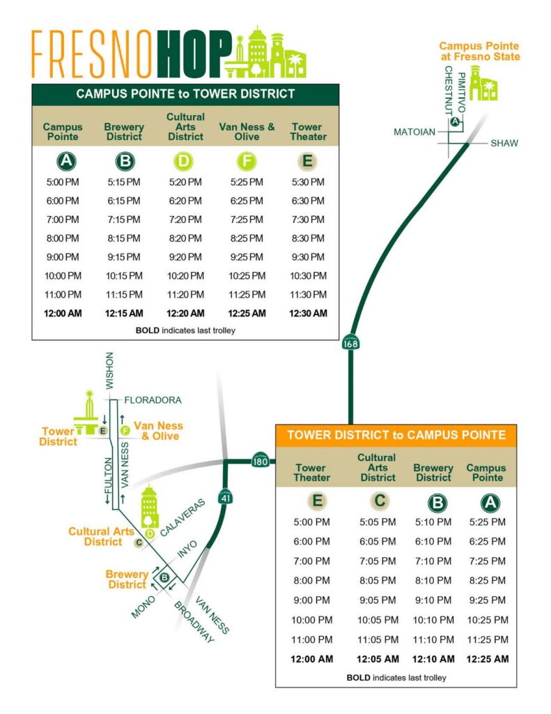 FresnoHOP Regular Schedule